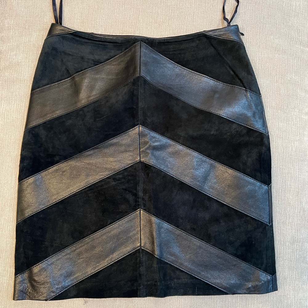 Alfani black skirt 100% leather
